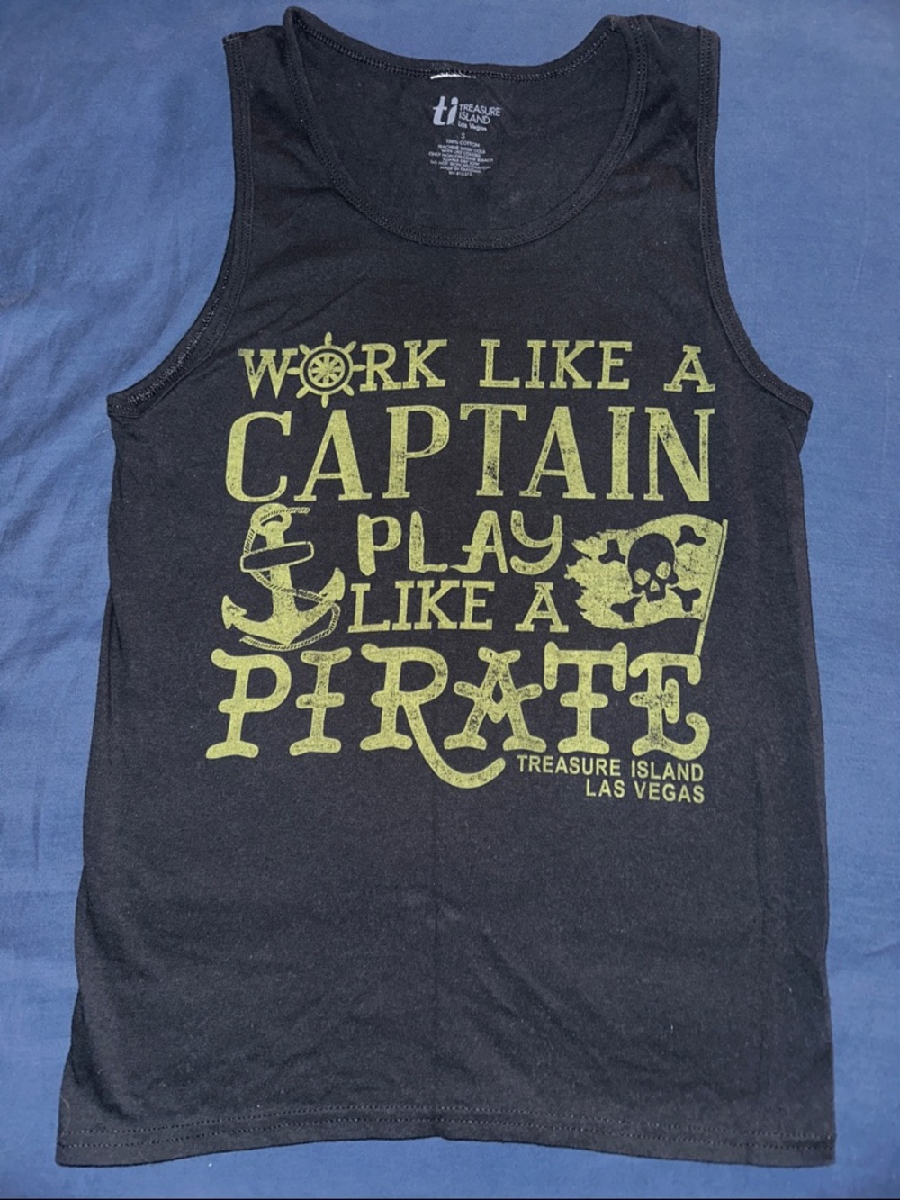 Black Tank with Green Pirate Graphic - Treasure Island Las Vegas